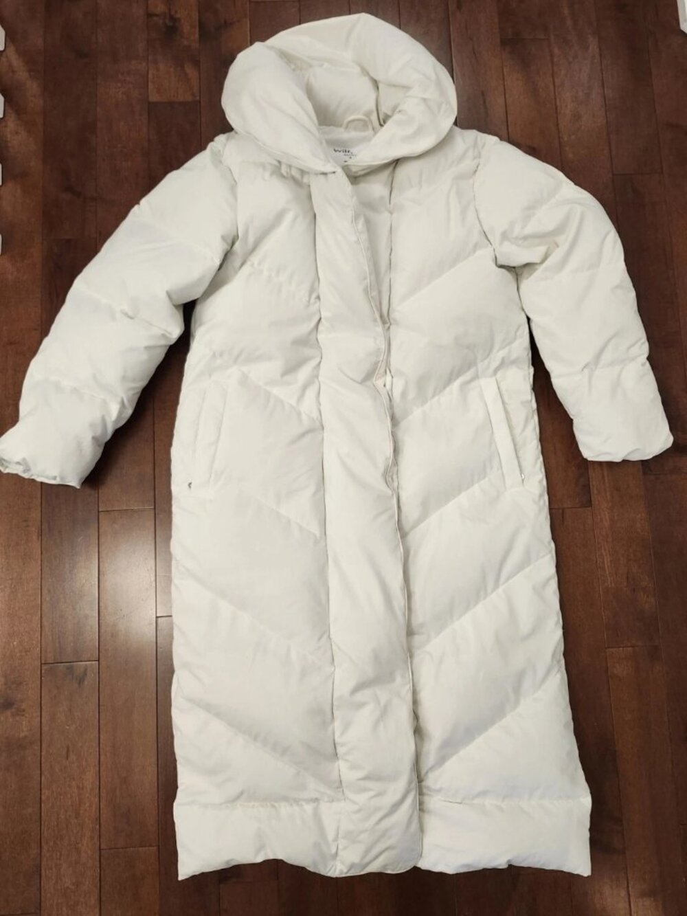Wilfred The Duvet women's long white down filled coat in size medium